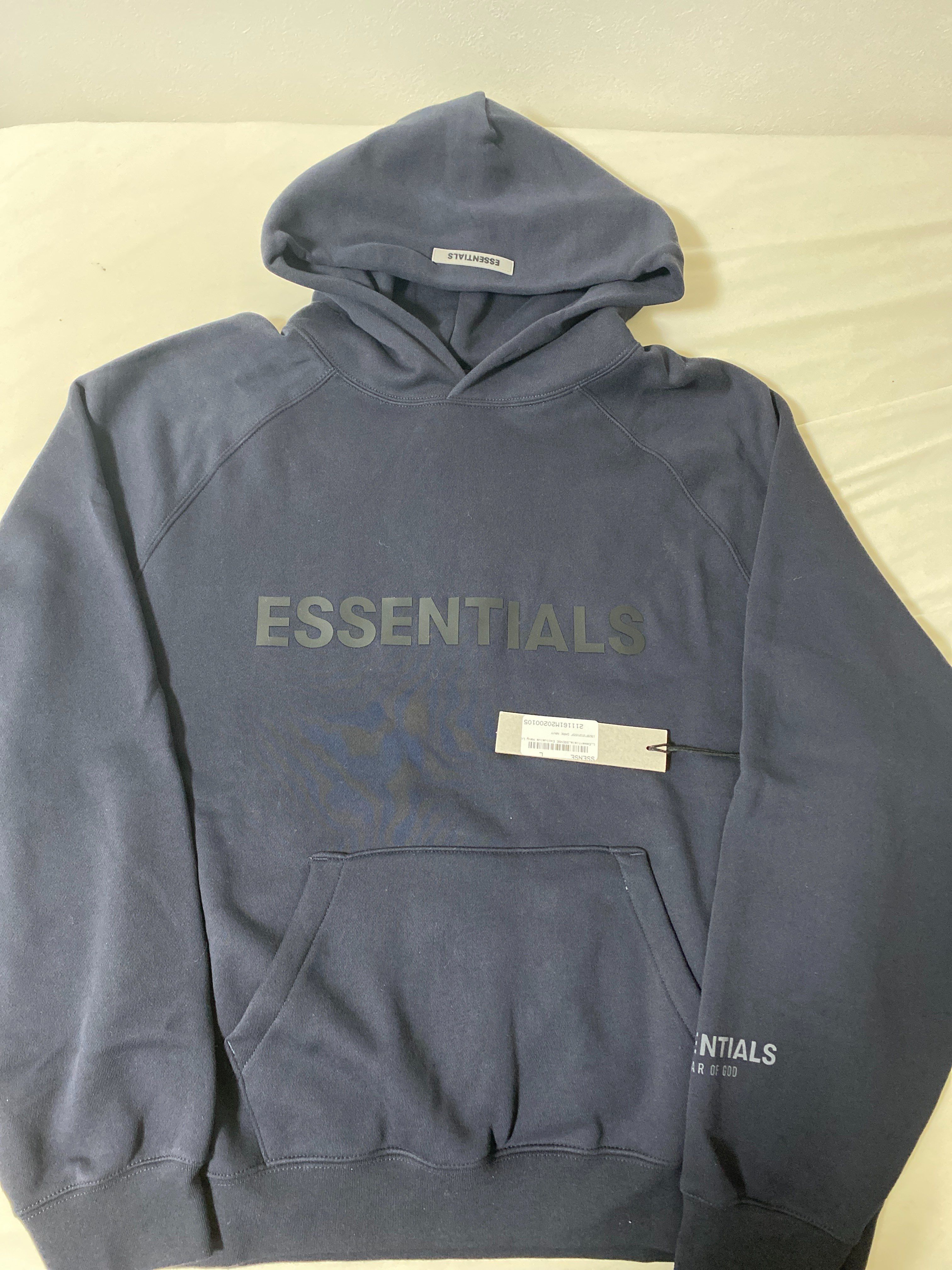 FEAR OF GOD ESSENTIALS / SSENSE 3D Silicon Applique Pullover Hoodie "Dark Navy"