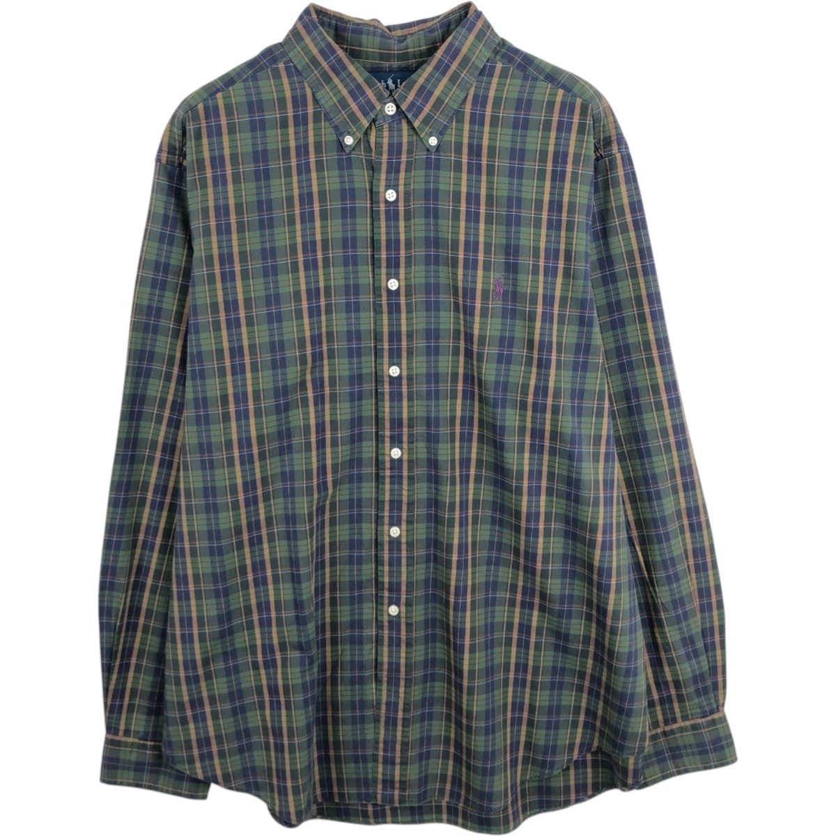 古着 ラルフローレン Ralph Lauren CLASSIC FIT 長袖 ボタンダウンチェックシャツ メンズXL相当/eaa678046
