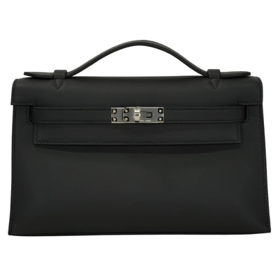 HERMES エルメス ハンドバッグ ポシェットケリー 黒 (ブラック) スイフト シルバー金具 G刻印 新品