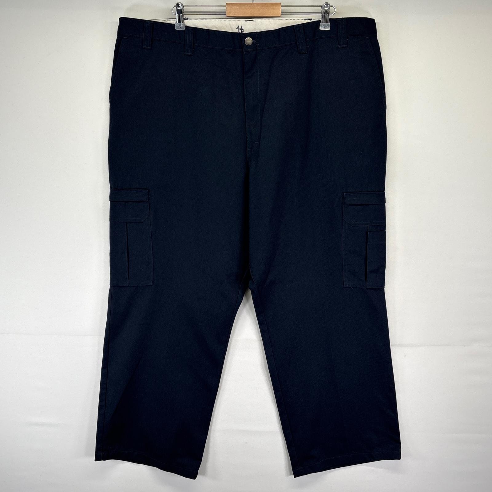 古着 ディッキーズ Dickies ワークパンツ ワンポイントロゴ 長ズボン 大きいサイズ カーゴパンツ ポケット w46 ネイビー メンズ