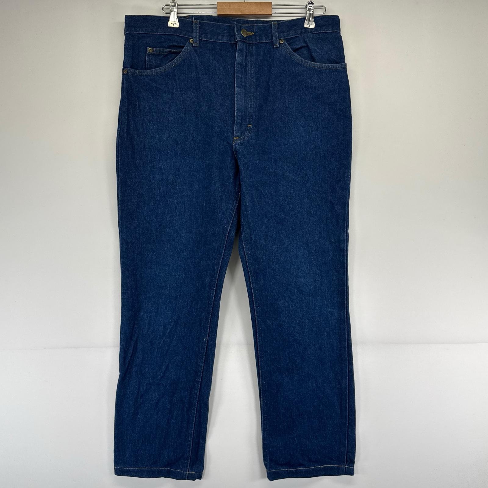 古着 リー Lee USA製 デニム パンツ デニムパンツ ストレート ジーパン ジッパーフライ 5ポケット W38×L32  ブルー系 メンズ
