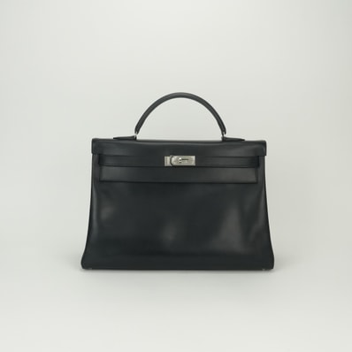 エルメス HERMES ケリー40 ケリー 40 バッグ トートバッグ ボックスカーフ ノワール Noir ブラック Black 黒 シルバー金具 ハンドバッグ KELLY
