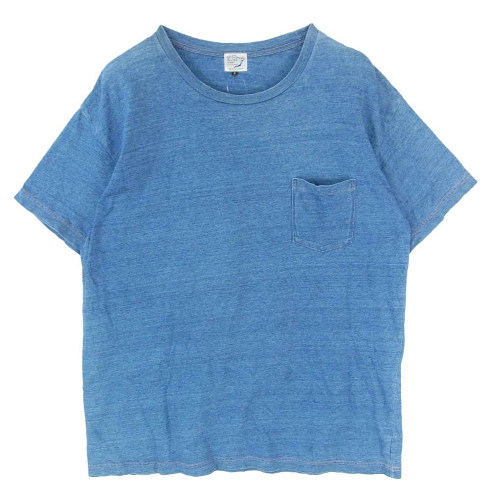 orSlow オアスロウ インディゴ ポケット 半袖 Tシャツ ショートスリーブ クルーネック カットソー ブルー系 3【中古】