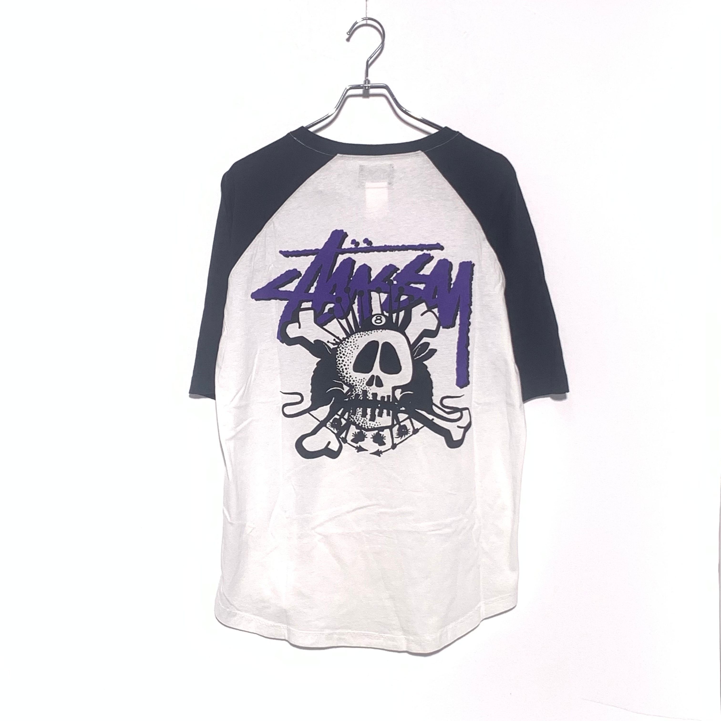 STUSSY VERSION RAGL TEE White×Black