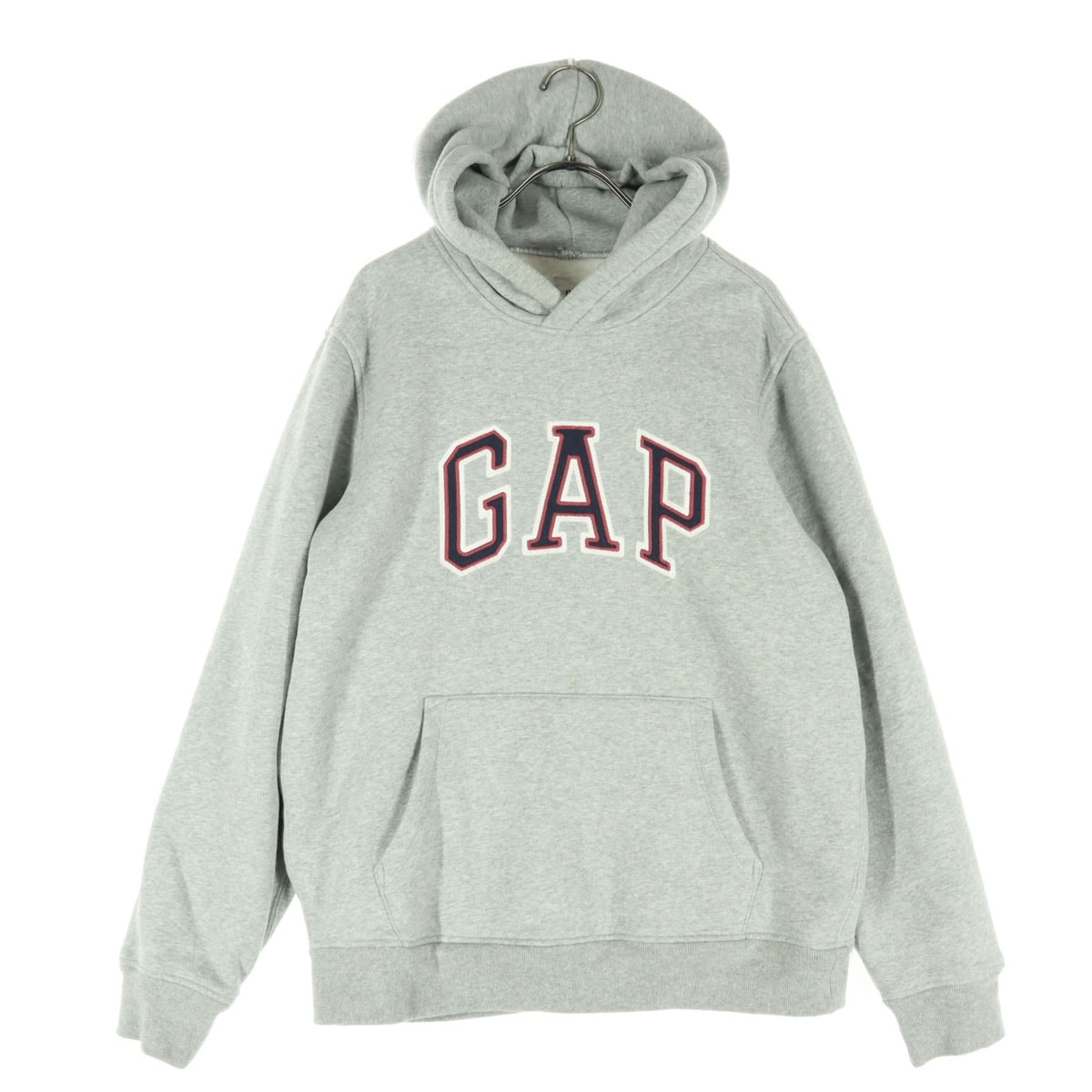 GAP ギャップ ロゴプリント 長袖 裏起毛 スウェットパーカー S グレー