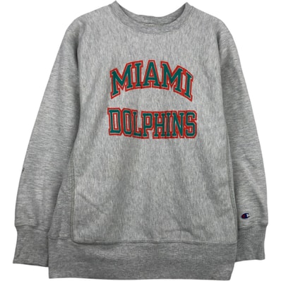古着 80年代 チャンピオン Champion REVERSE WEAVE リバースウィーブ トリコタグ NFL MIAMI DOLPHINS マイアミドルフィンズ プリントスウェットシャツ トレーナー USA製 メンズL相当 ヴィンテージ/eaa633790