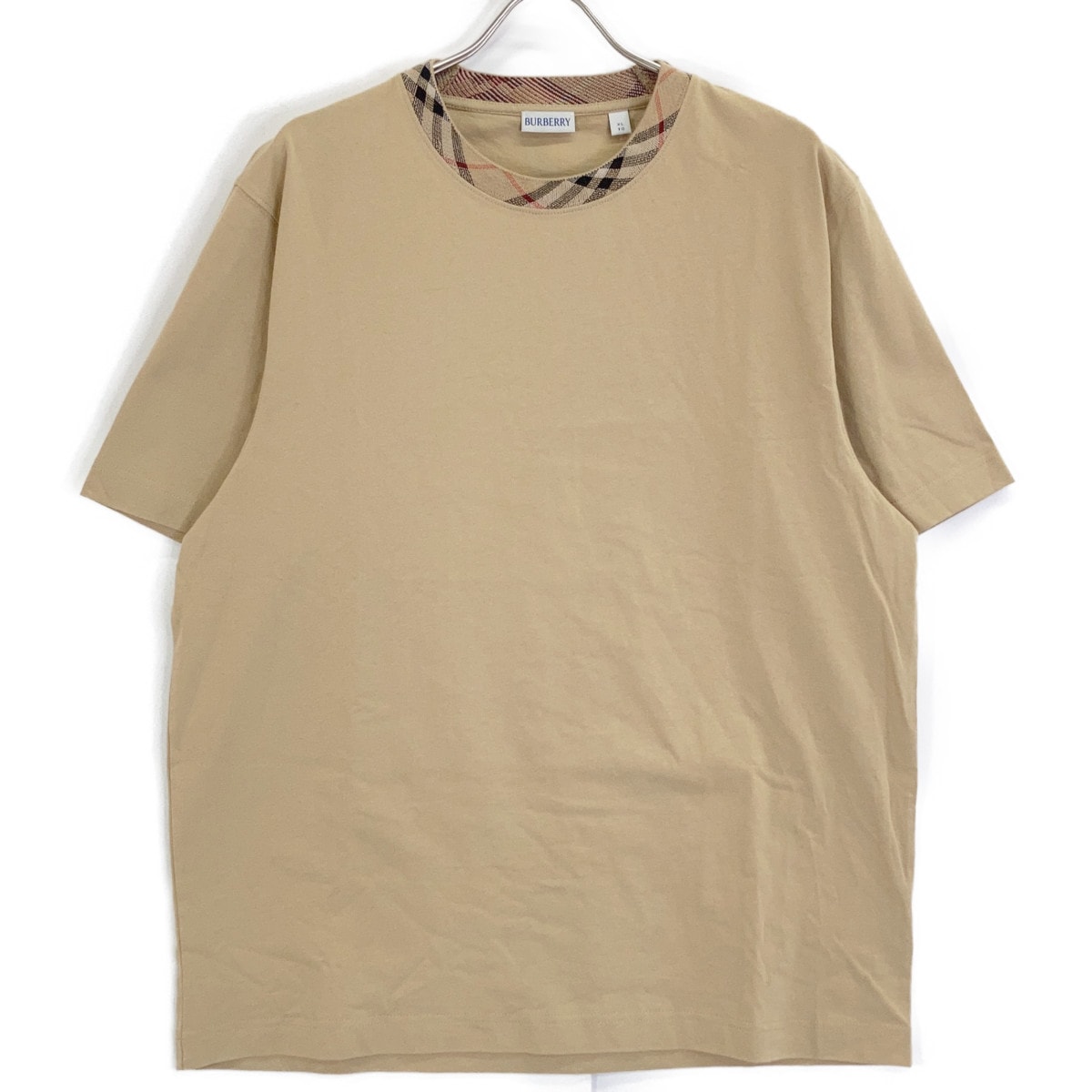 バーバリー 8112803 25SS ベージュ S/SチェックトリムTシャツ XL