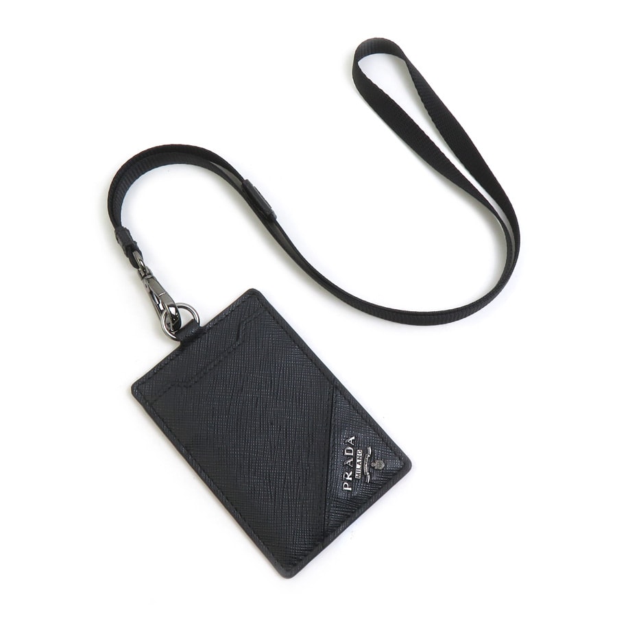 プラダ PRADA パスケース レザー ブラック ユニセックス【中古】 56766k