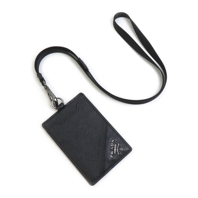 プラダ PRADA パスケース レザー ブラック ユニセックス【中古】 56766k