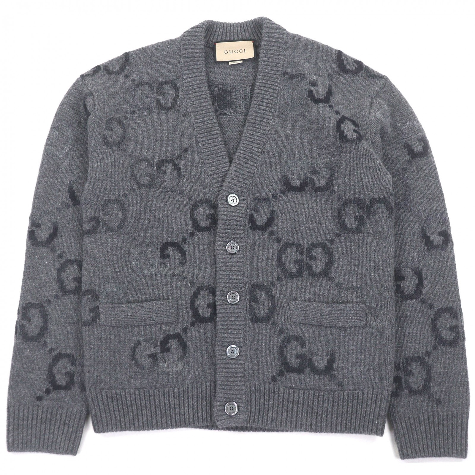 極美品 グッチ カーディガン グレー メンズ XS