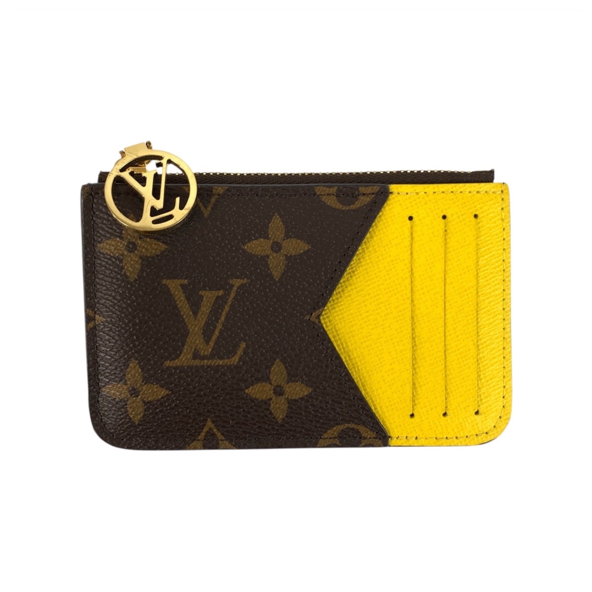 美品 LOUIS VUITTON ルイヴィトン モノグラム ポルト カルト ロミー ジョーヌ ブラウン イエロー モノグラムキャンバス コインケース カードケース 600126 【中古】