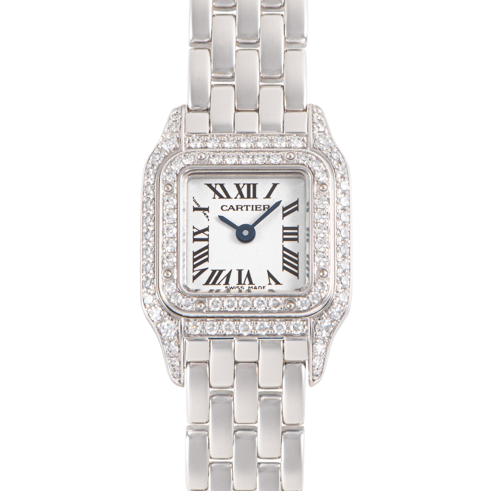 CARTIER カルティエ ミニパンテール WF3210F3 ベゼル2重ダイヤ K18WG【中古】