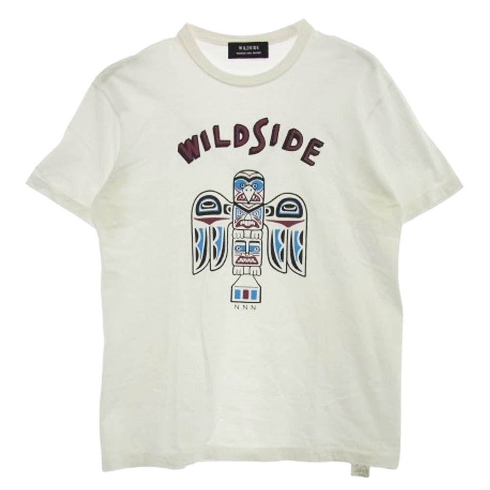 Yohji Yamamoto ヨウジヤマモト Tシャツ SS-T60-003 WILDSIDE × NORTH NO NAME TOTEM POLE T-shirt ワイルドサイド  半袖 Tシャツ ホワイト系 2【中古】