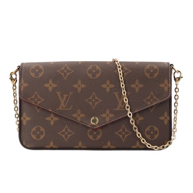 ルイヴィトン ポシェットフェリシー モノグラム ショルダーバッグ モノグラムキャンバス M61276 ブラウン レディース LOUIS VUITTON 中古
