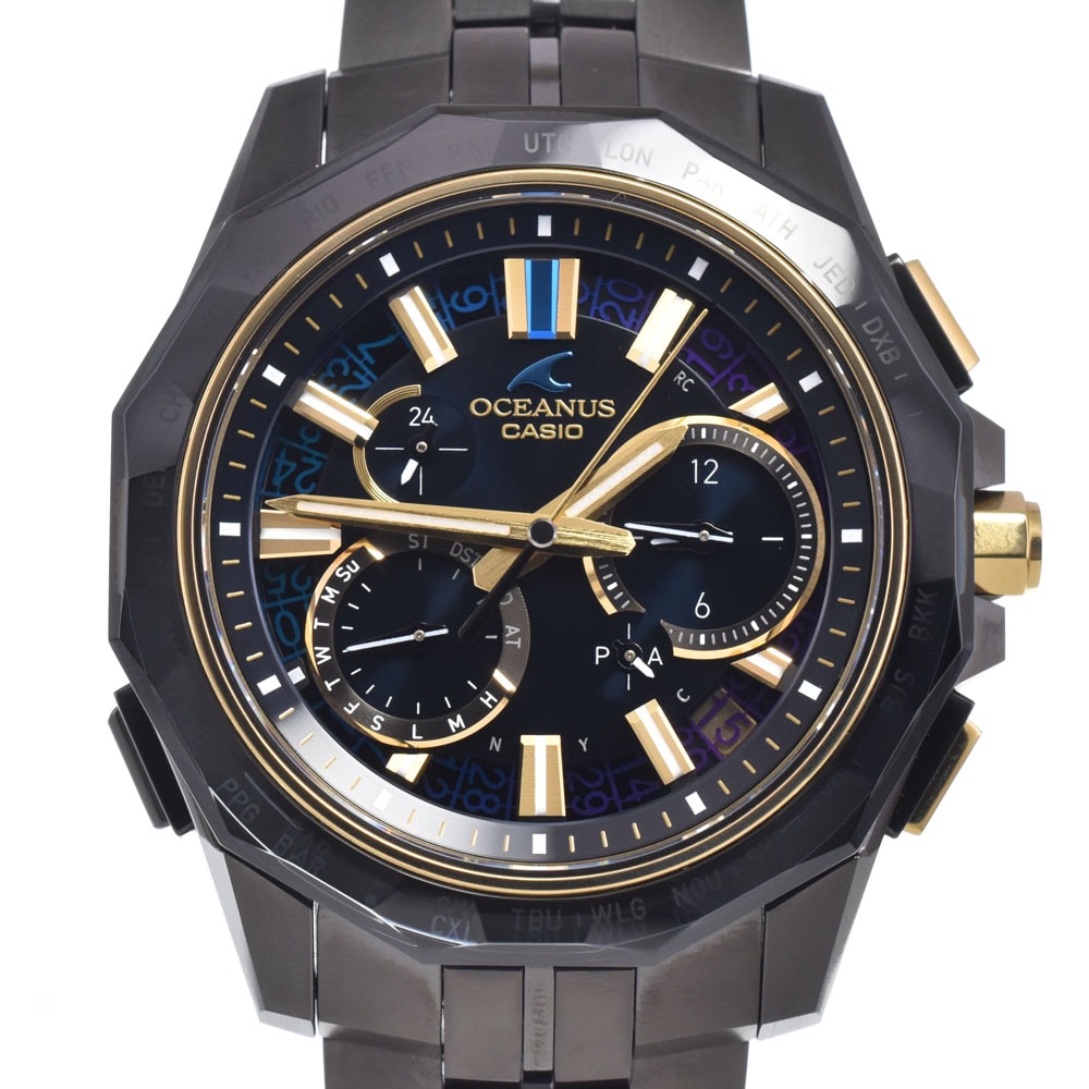 カシオ CASIO OCW-SG1000ZE-1AJR マンタ SG1000 シリーズ 世界限定350本 ソーラー電波 メンズ 美品 箱・保証書付き 腕時計 Q#149300