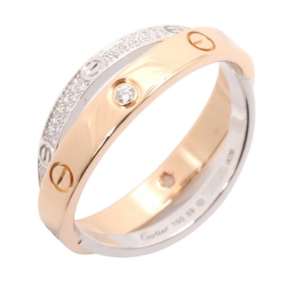 カルティエ CARTIER ビーラブ ダイヤ リング リング・指輪 ジュエリー K18PG(ピンクゴールド) K18WG(ホワイトゴールド) ダイヤモンド レディース ゴールド系 / シルバー系 / クリア系 【中古】