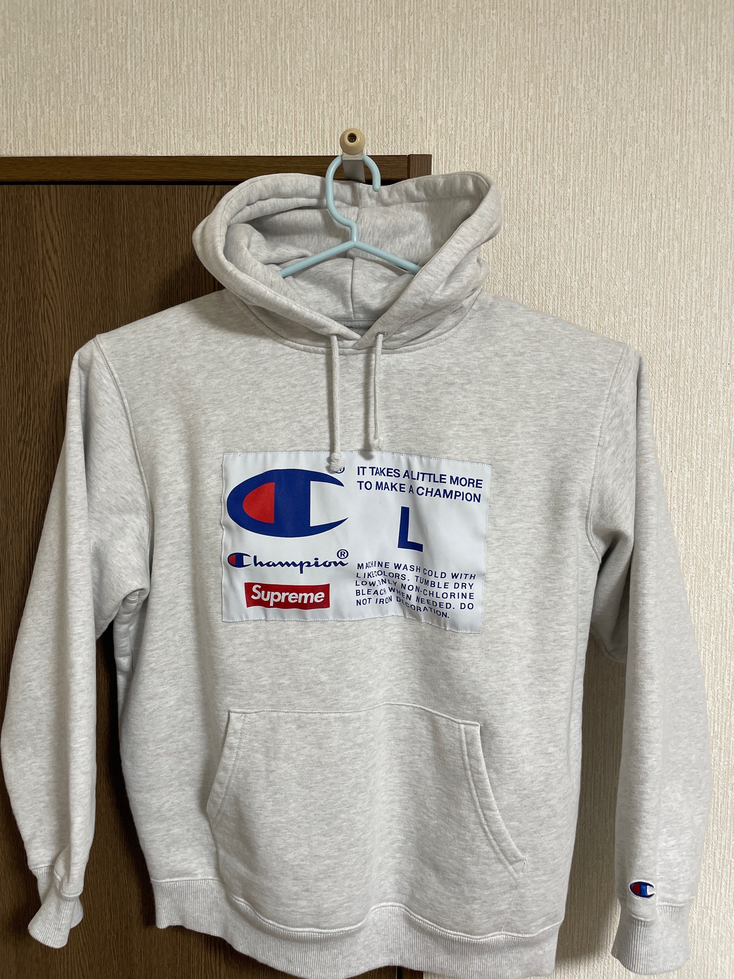 Supreme / Champion® Label Hooded Sweatshirt "Grey"