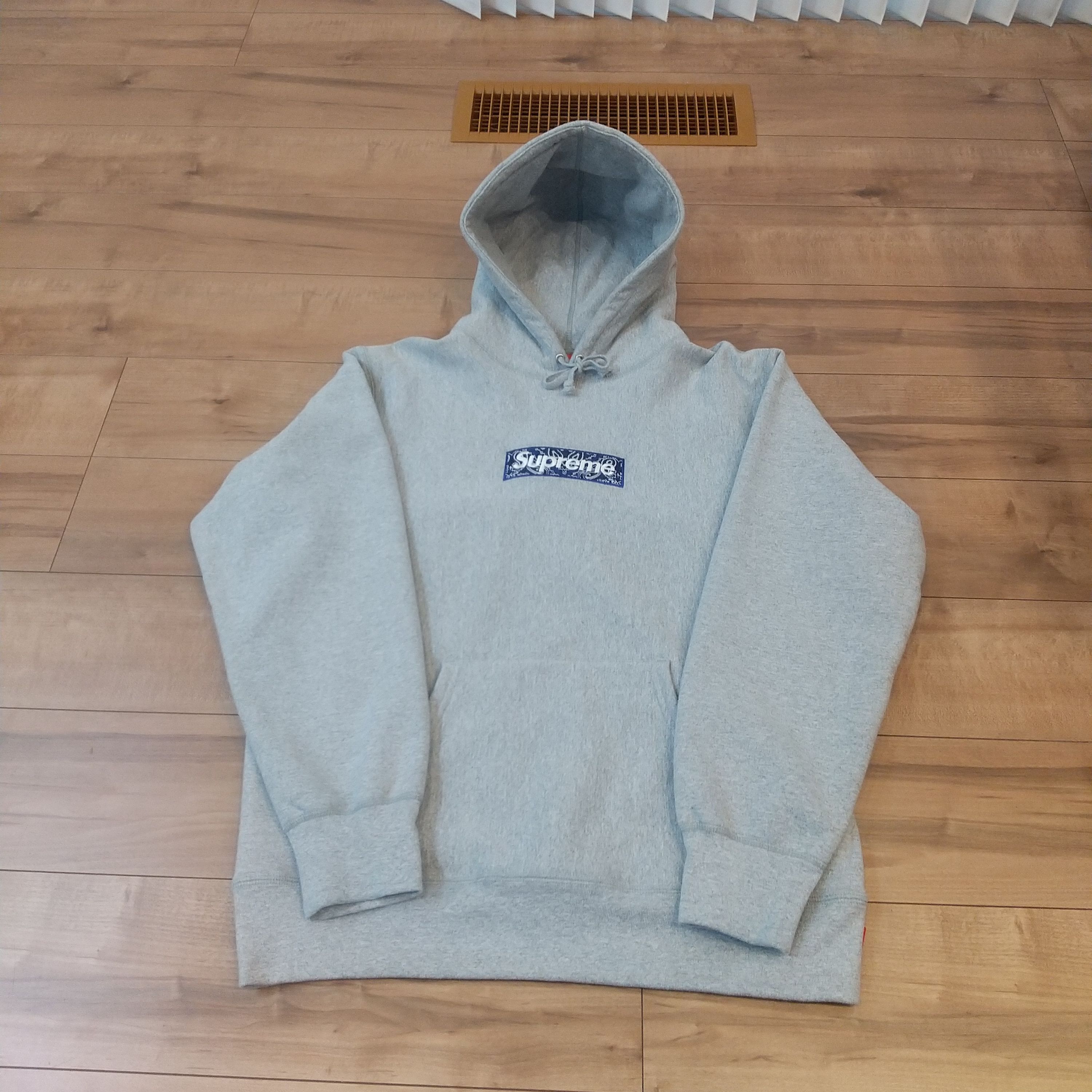 Supreme Bandana Box Logo Hooded Sweatshirt "Grey"