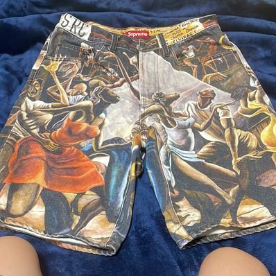 Supreme x Ernie Barnes Baggy Denim Short "Dance"
