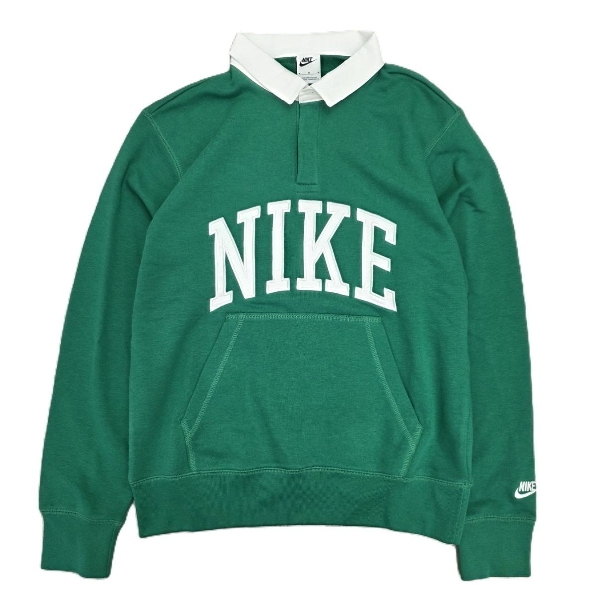 NIKE ナイキ AS M NK CLUB HBR FT LS POLO クラブ フリース ロングスリーブ ポロ トレーナー スウェット FN3113-365 M コットン グリーン  メンズ【中古】