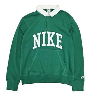 NIKE ナイキ AS M NK CLUB HBR FT LS POLO クラブ フリース ロングスリーブ ポロ トレーナー スウェット FN3113-365 M コットン グリーン メンズ【中古】