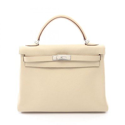 エルメス HERMES ケリー32 ハンドバッグ バッグ レザー トリヨンクレマンス トリヨンクレマンス パルシュマン □K刻印(2007年製造) レディース ベージュ系 【中古】