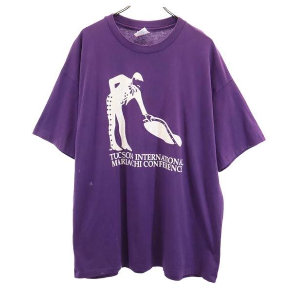 Hanes ヘインズ 90s オールド USA製 半袖 Tシャツ XXL パープル系 ビッグサイズ