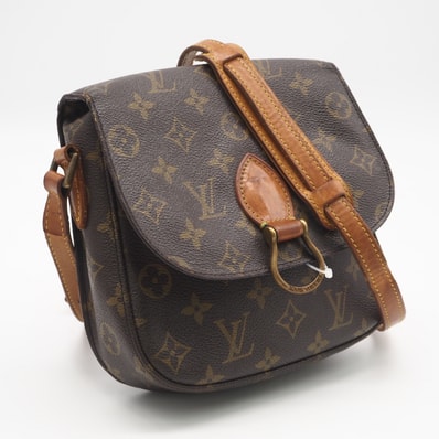 LOUIS VUITTON ルイ・ヴィトン モノグラム サンクルーMM M51243 ショルダーバッグ ブラウン ベージュ コーティングキャンバス レザー レディース