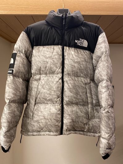 Supreme x The North Face Nuptse Jacket "White Paper Print"