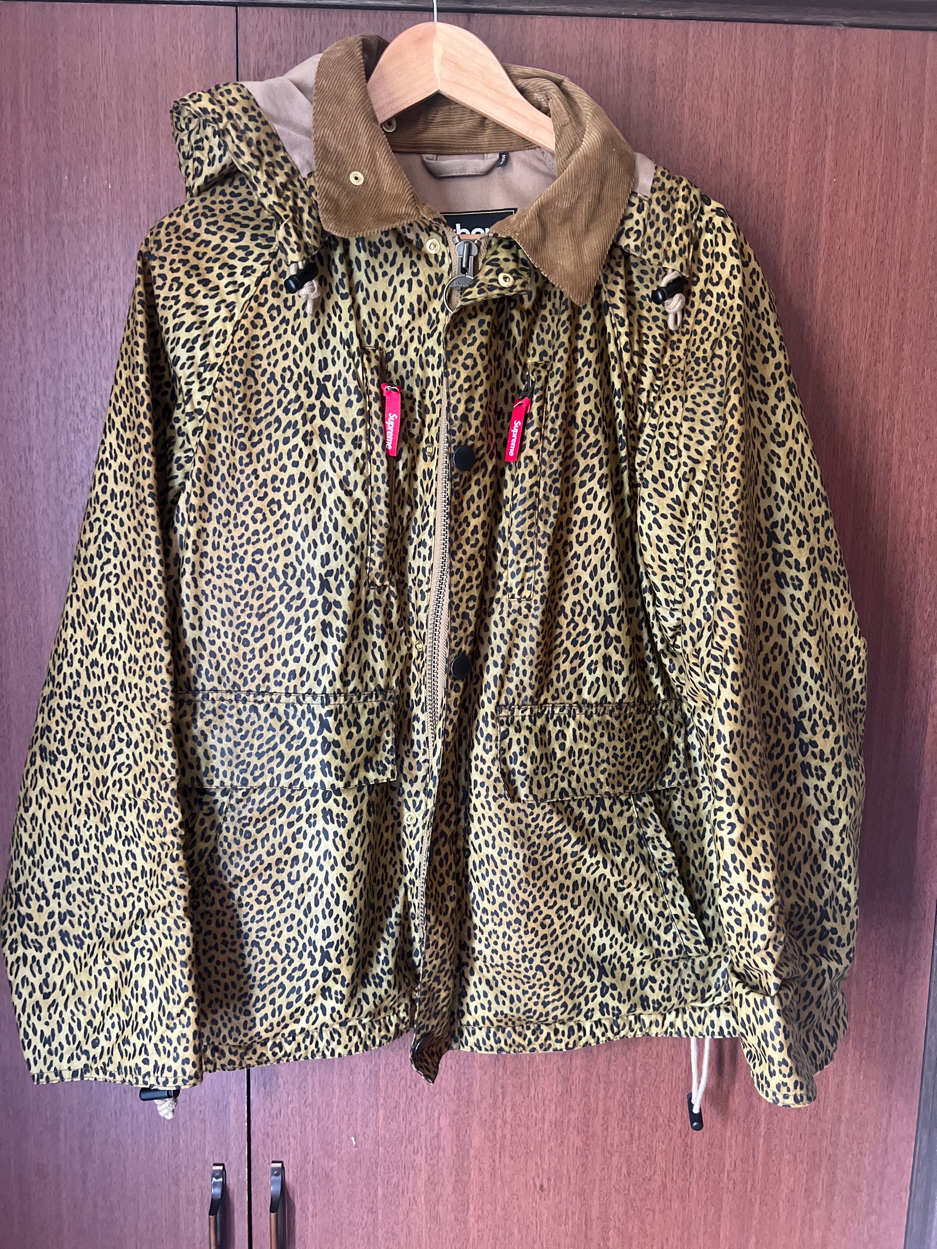 Supreme Barbour Lightweight Waxed Cotton Field Jacket "Leopard"