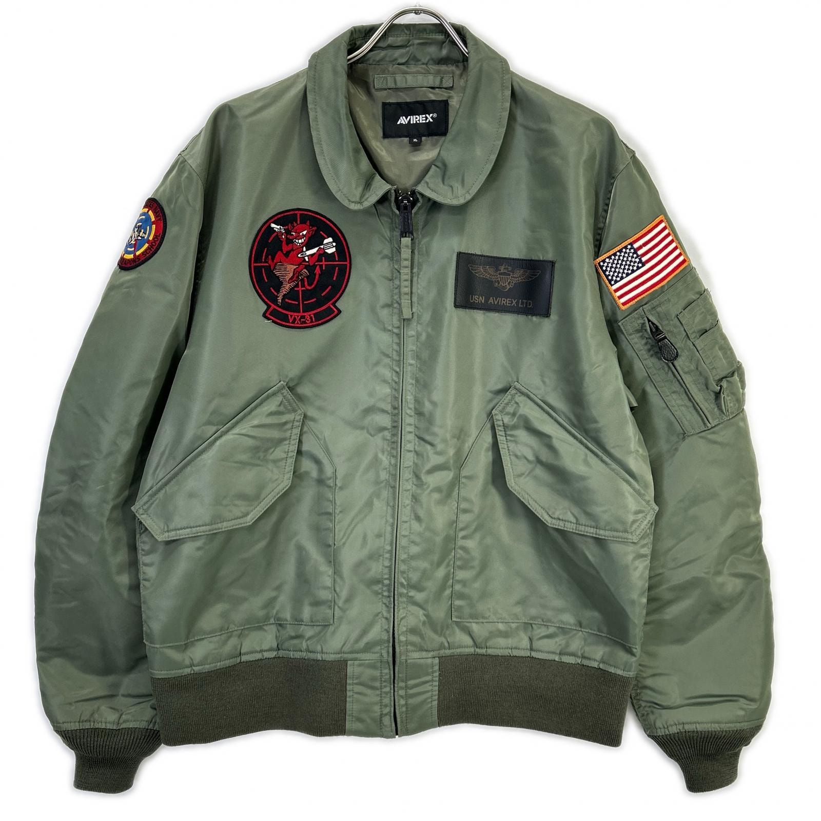 アヴィレックス 783-0252039 セージグリーン TOPGUN CWU 36P VX-31 ナイロン ジップアップブルゾン XL