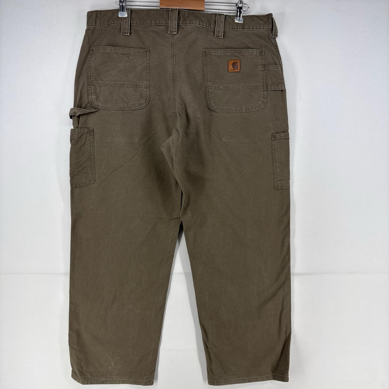古着 カーハート Carhartt パンツ ワーク ジップ ペインターパンツ ストレート 大きいサイズ w40 L30 ブラウン メンズ