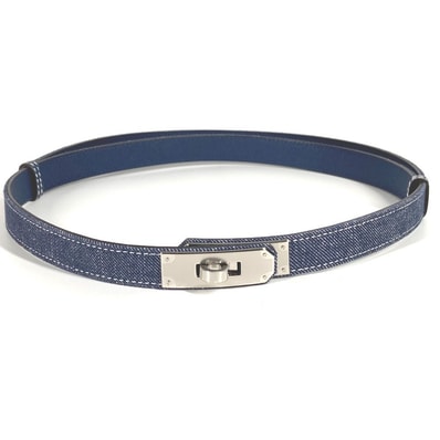 エルメス HERMES ベルト 《ケリー》 ジーン 18 ケリー ベルト H010777UKAA ベルト デニム W刻 ブルー 未使用