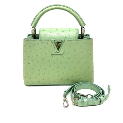 ルイヴィトン LOUIS VUITTON カプシーヌBB 2WAY 肩掛け 斜め掛け カバン バッグ ハンドバッグ オーストリッチ ペパーミント系 グリーン