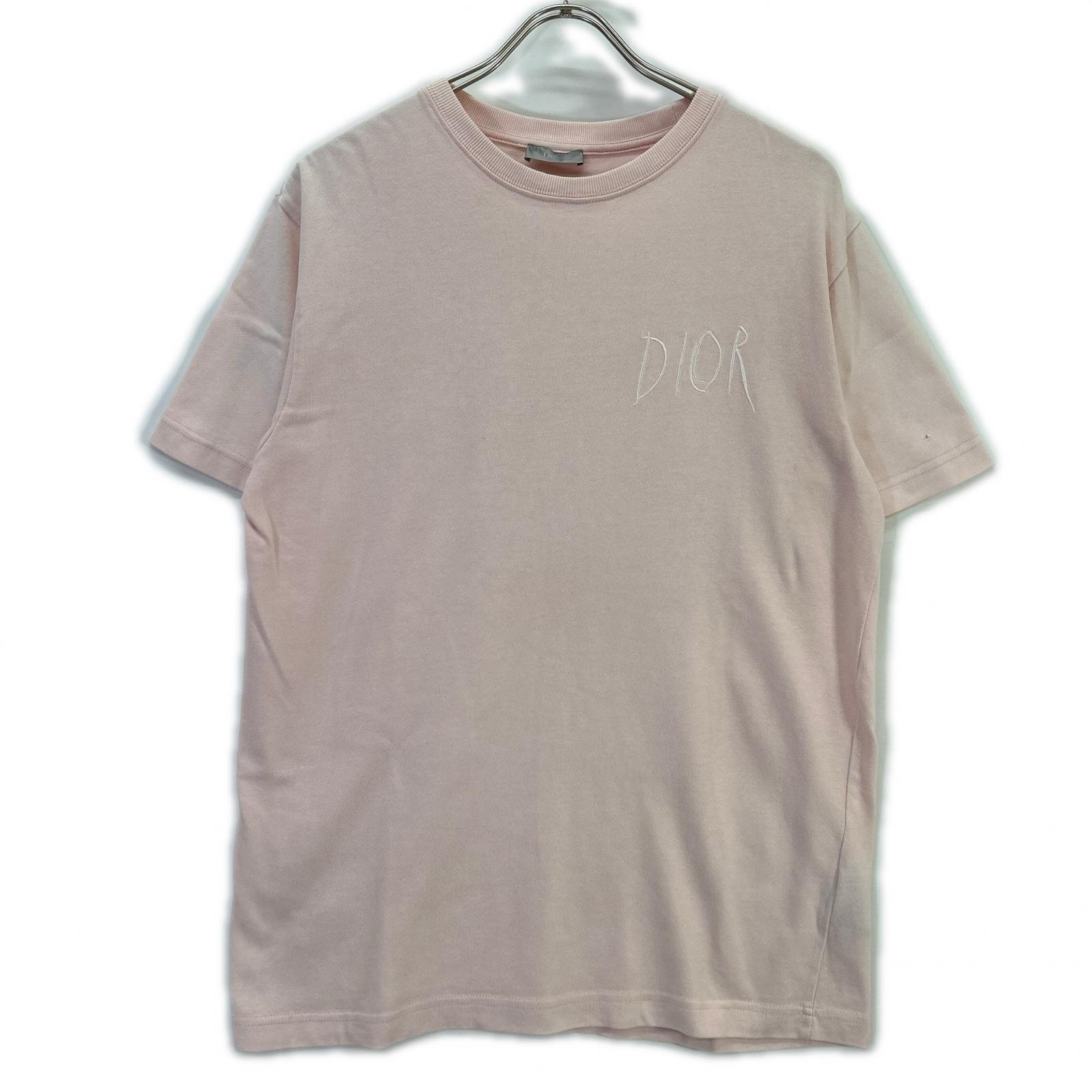 ディオール ×レイモンドペティボン 943J602E0554 ピンク パリスエンブロイダリー 半袖Tシャツ M