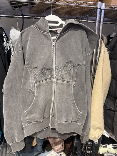 BLESS U Bless U Pigment Zip Hoodie "Black"