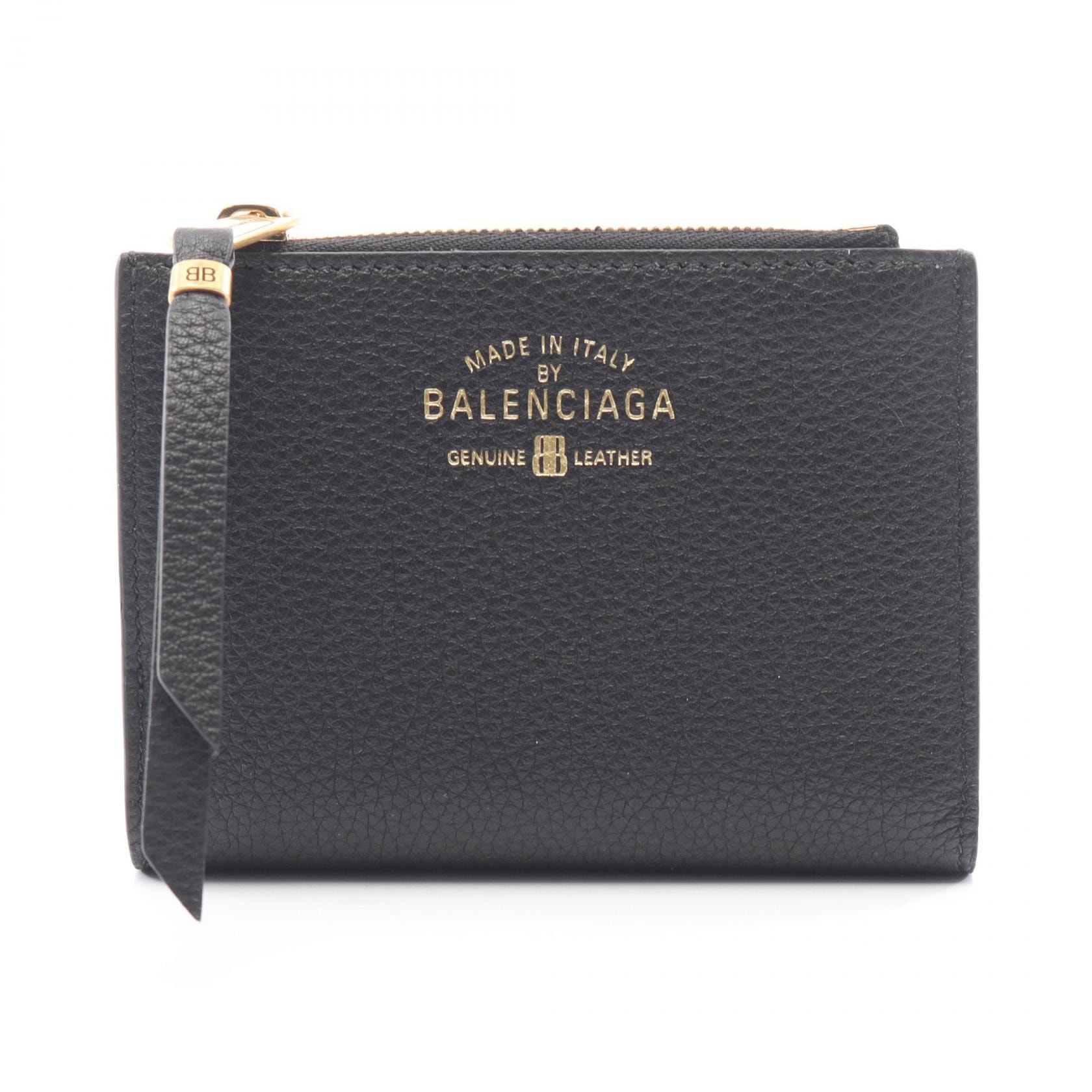 バレンシアガ BALENCIAGA CARRIE BIFOLD COIN&CARD HOLDER 二つ折り財布 財布 レザー レディース ブラック系 8455852ABNQ1000 【新品】