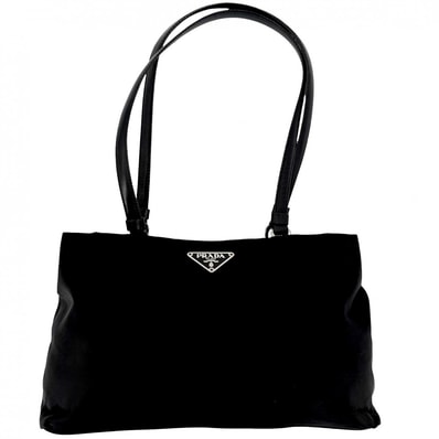 PRADA プラダ ハンドバッグ トライアングルロゴ ミニバッグ 肩掛け 斜め掛け B11216 ナイロン ブラック 黒 シルバー金具 レディース【中古品】