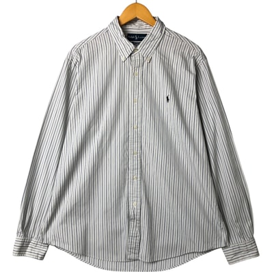 古着 ラルフローレン Ralph Lauren CUSTOM FIT 長袖 ボタンダウンストライプシャツ メンズXL相当/eaa547414