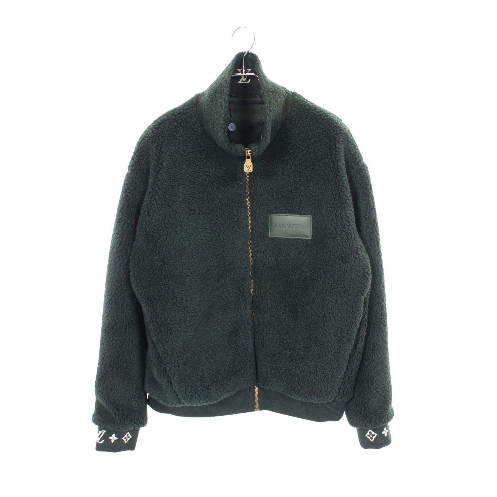 ルイ・ヴィトン LOUIS VUITTON レザーパッチ フリースブルゾン 衣料品 アウター ポリエステル レディース グリーン系 RM261MJ TDK HSY42W 【中古】
