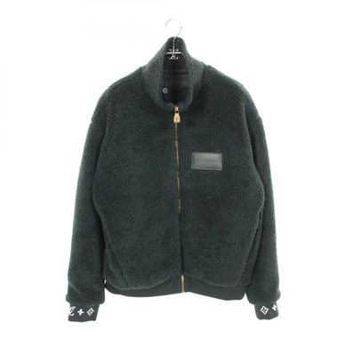 ルイ・ヴィトン LOUIS VUITTON レザーパッチ フリースブルゾン 衣料品 アウター ポリエステル レディース グリーン系 RM261MJ TDK HSY42W 【中古】