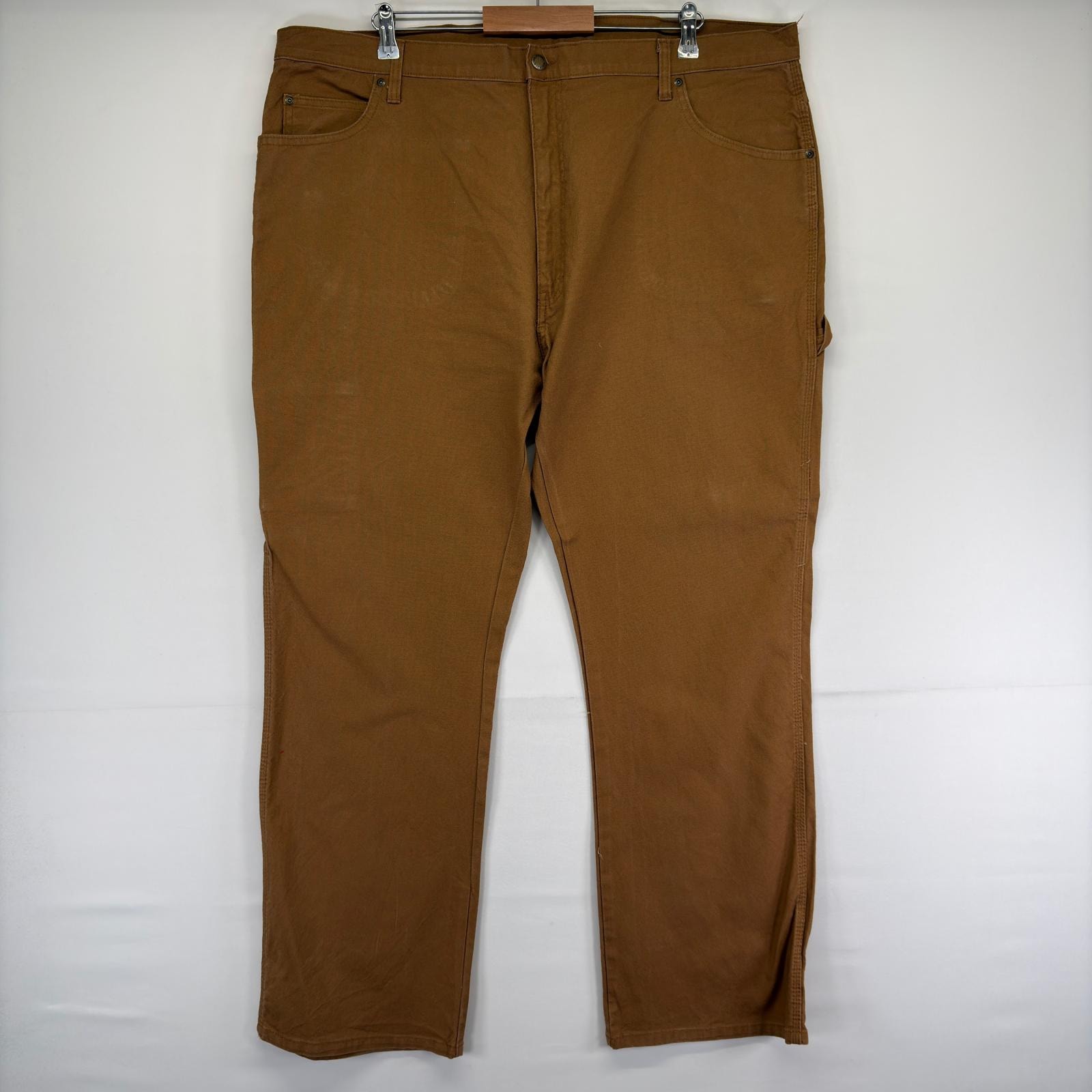 古着 ディッキーズ Dickies ダック パンツ ハンマーループ スパナポケット ワンポロゴ ジッパーフライ w44 L32  ブラウン メンズ