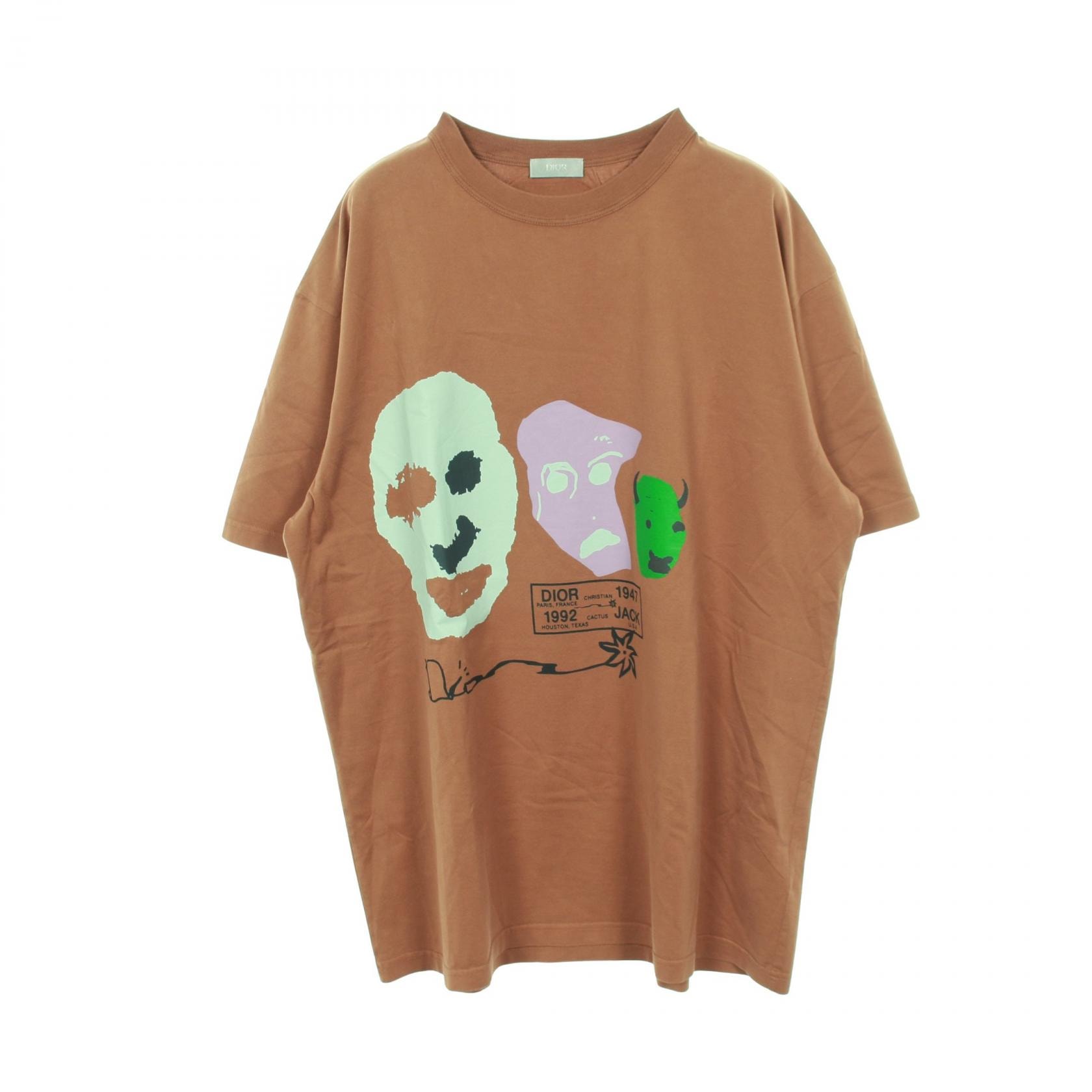 ディオール Dior DIOR × TRAVIS SCOTT カットソー 衣料品 トップス コットン メンズ ブラウン系 / マルチカラー 【中古】