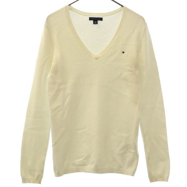 TOMMY HILFIGER 長袖 Vネック コットン ニット