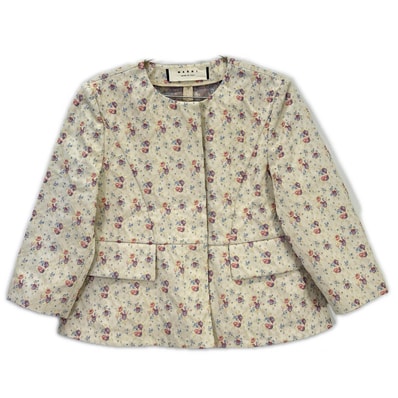 マルニ GIMAT15A01TCW33 アイボリー 花柄 ノーカラー ジャケット 42