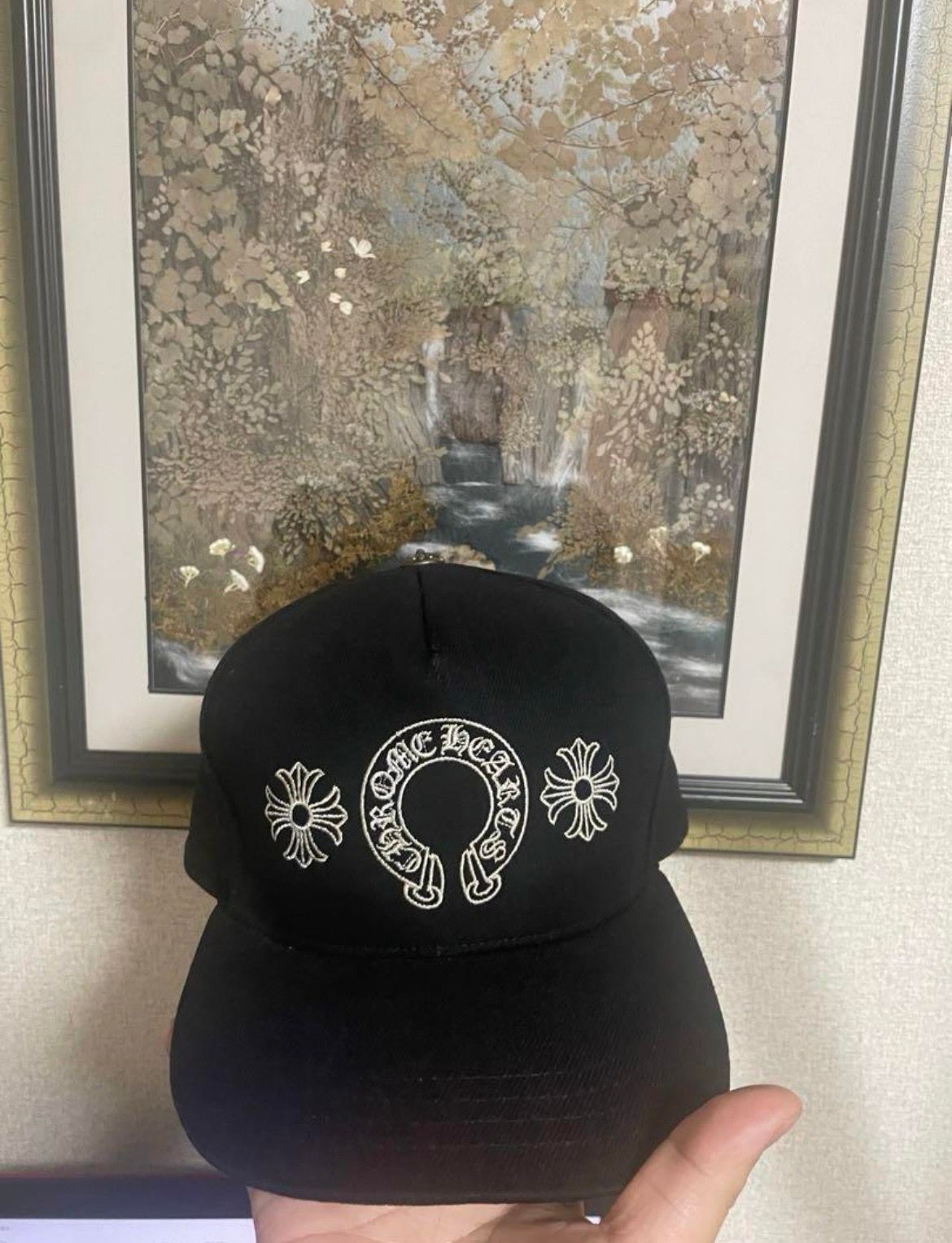 Chrome Hearts Baseball Cap Horseshoe & Cross "Black/White"