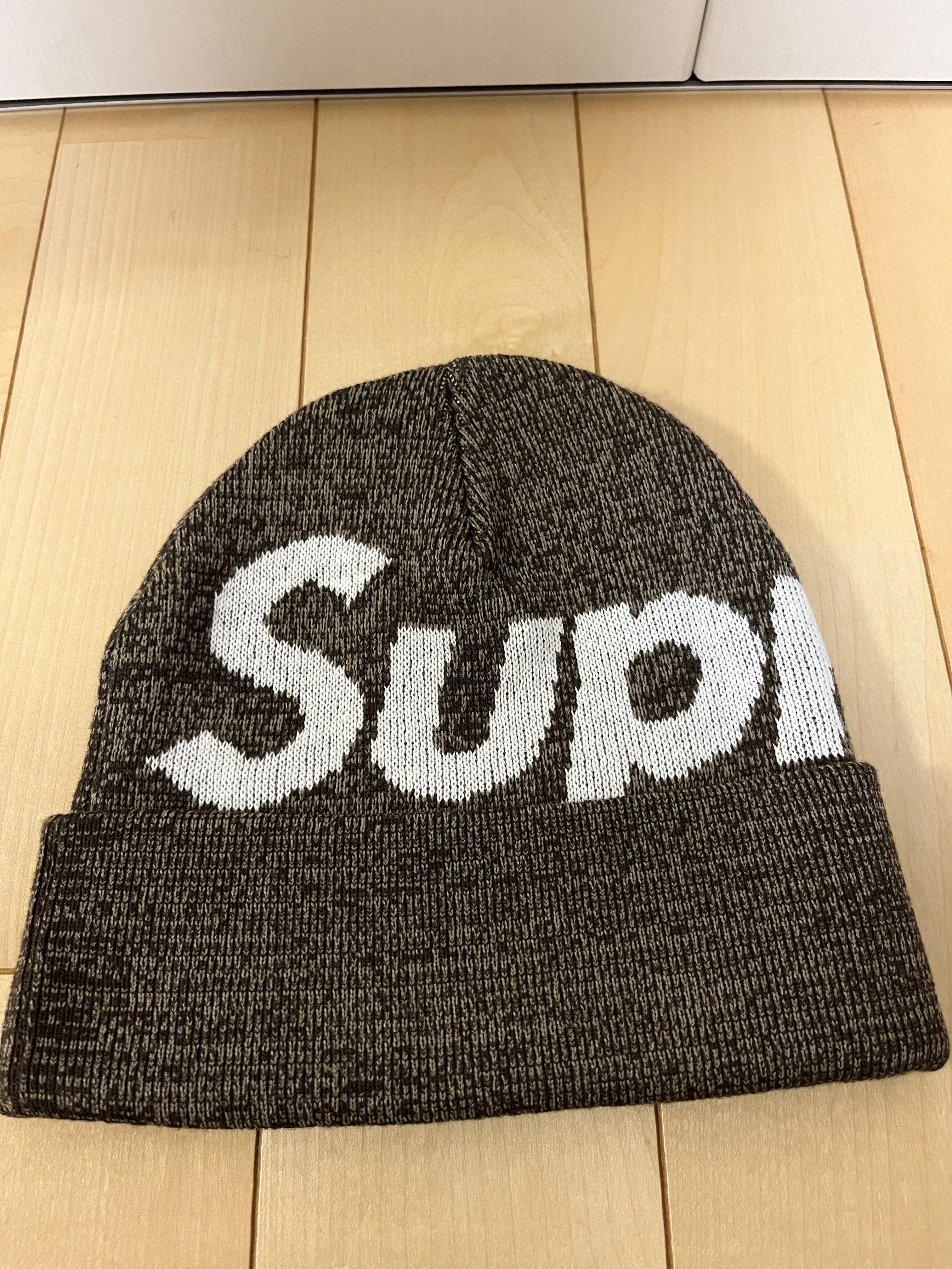 Supreme Big Logo Beanie "Brown Static"