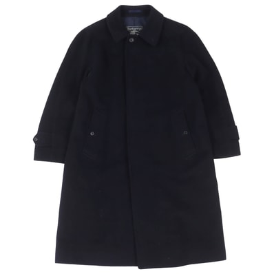 美品 バーバリー ステンカラーコート ネイビー メンズ 90 165