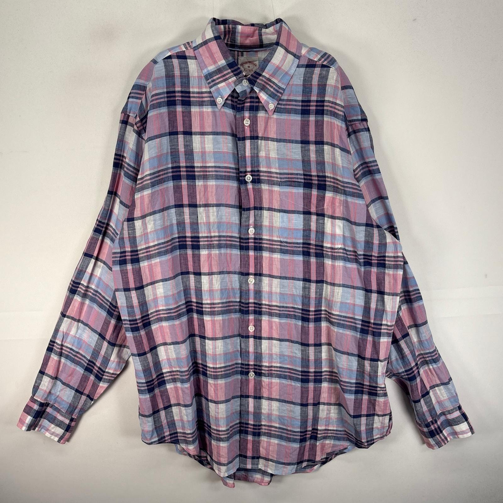 古着 ブルックスブラザーズ Brooks Brothers 長袖シャツ ボタンダウン MADISON M  ピンク系 チェック メンズ