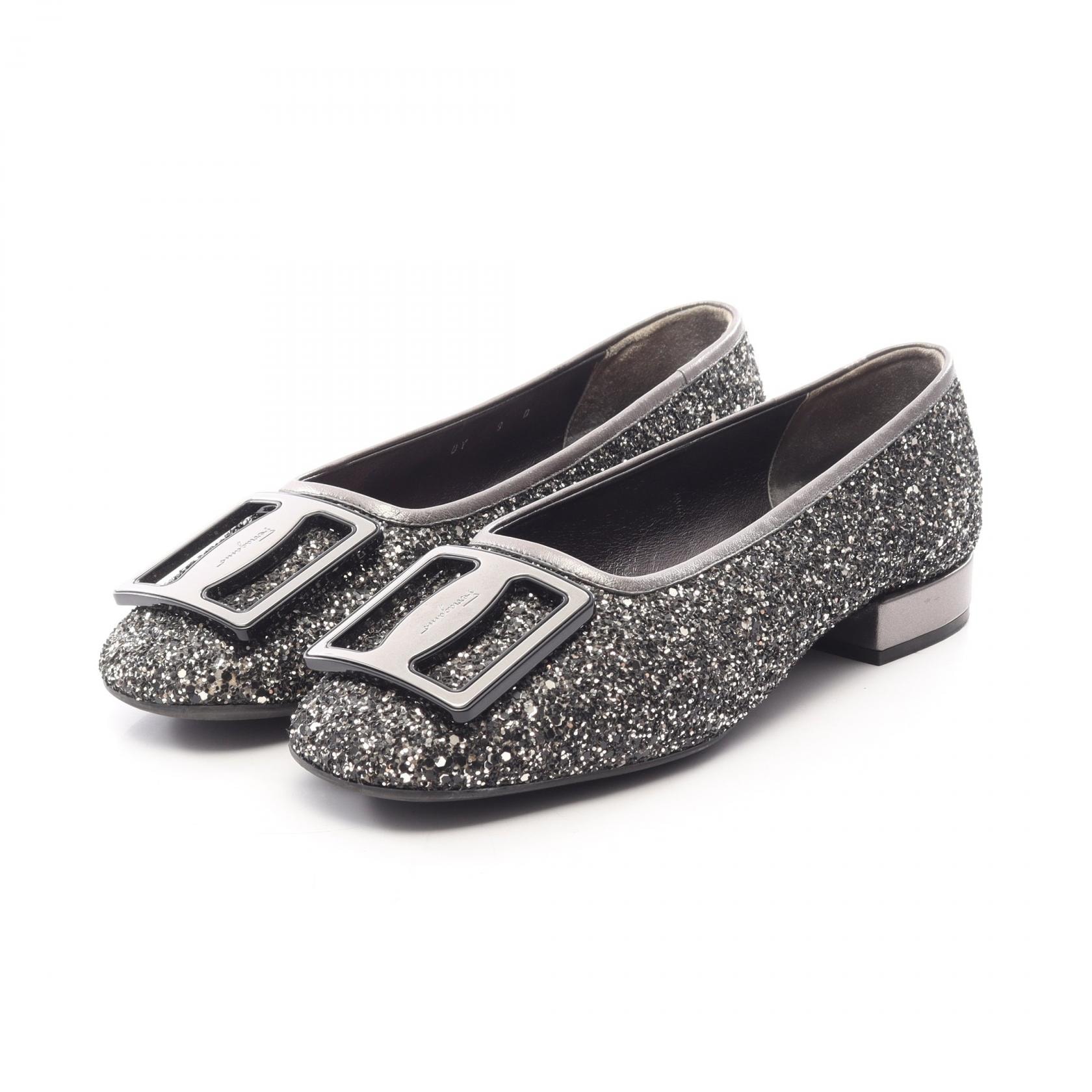 サルヴァトーレフェラガモ Salvatore Ferragamo Let’s Dance グリッター 靴 レザー レディース シルバー系 【中古】